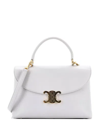 Pre-owned Celine Nino Top Handle Bag Leather Medium Satchel In Gray