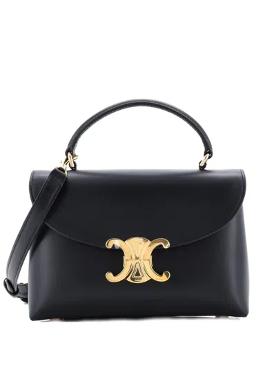 Pre-owned Celine Nino Top Handle Bag Leather Teen Satchel In Black