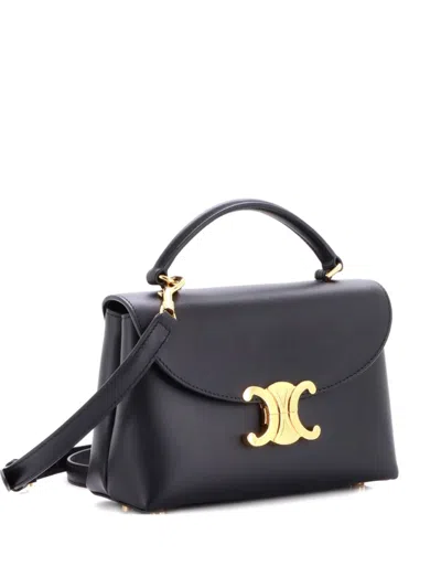 Pre-owned Celine Nino Top Handle Bag Leather Teen Satchel In Black