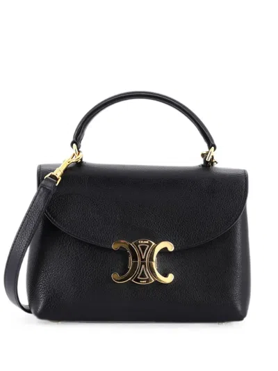 Pre-owned Celine Nino Top Handle Bag Leather Teen Satchel In Black