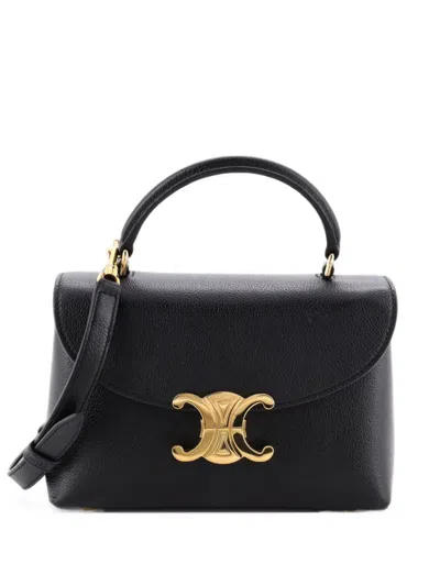 Pre-owned Celine Nino Top Handle Bag Leather Teen Satchel In Black