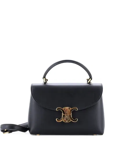 Pre-owned Celine Nino Top Handle Bag Leather Teen Satchel In Black