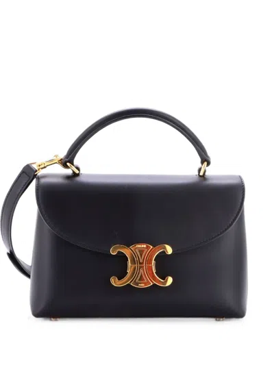 Pre-owned Celine Nino Top Handle Bag Leather Teen Satchel In Black