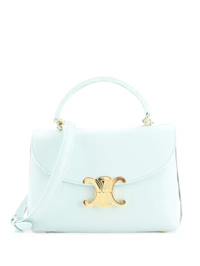 Pre-owned Celine Nino Top Handle Bag Leather Teen Satchel In Blue