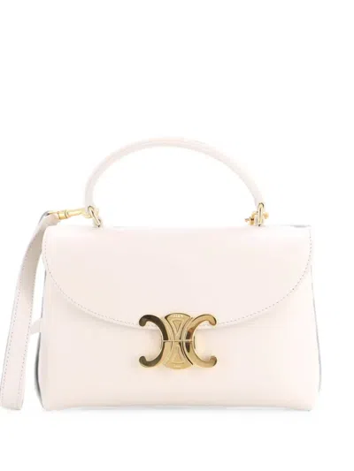 Pre-owned Celine Nino Top Handle Bag Leather Teen Satchel In Neutral