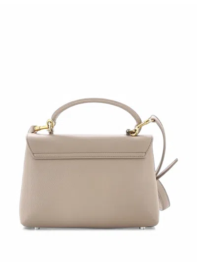 Pre-owned Celine Nino Top Handle Bag Leather Teen Satchel In Neutrals