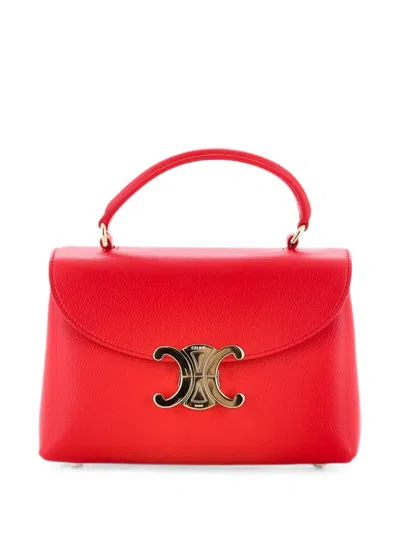 Pre-owned Celine Nino Top Handle Bag Leather Teen Satchel In Red