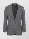 Celine Notch Lapel Long Sleeve Tailored Jacket In Gray