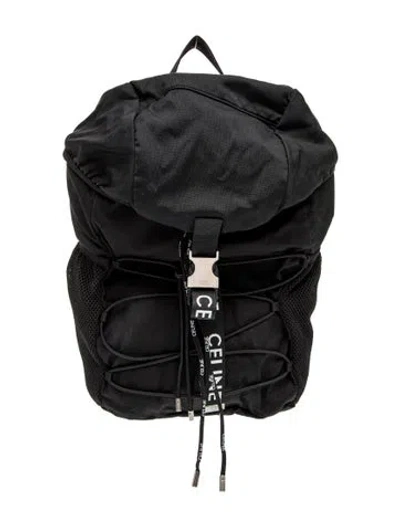 Pre-owned Celine Nylon Backpack In Black