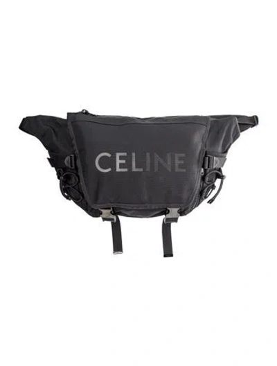 Pre-owned Celine Nylon Belt Bag In Black