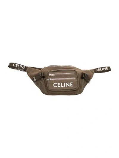 Pre-owned Celine Nylon Belt Bag In Green