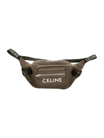 Pre-owned Celine Nylon Belt Bag Medium In Brown