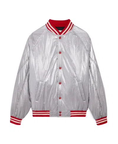 Celine Nylon College Style Jacket In White