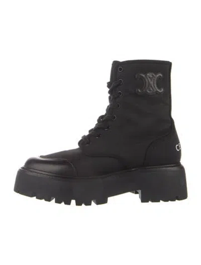 Pre-owned Celine Nylon Combat Boots In Blue
