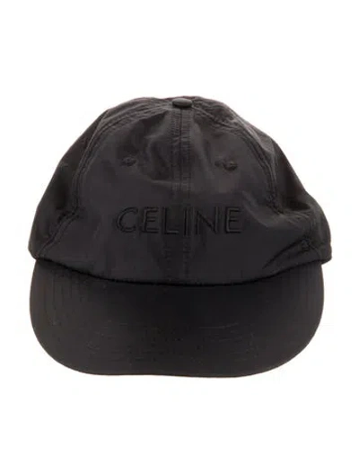 Pre-owned Celine Nylon Logo Skate Cap In Black