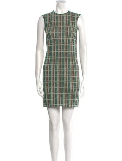 Pre-owned Celine Nylon Mini Dress In Green