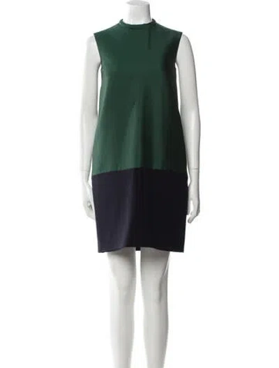 Pre-owned Celine Nylon Mini Dress In Green