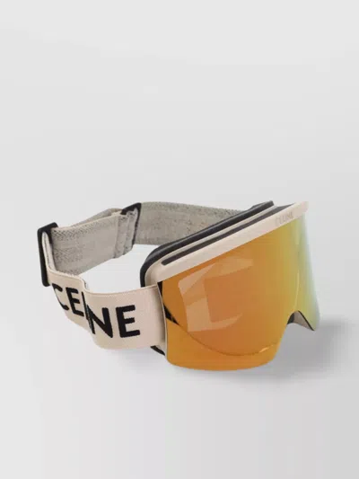 Celine Nylon Strap Ski Mask Sunglasses In Yellow