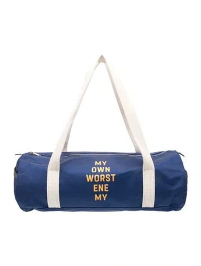 Pre-owned Celine Nylon Weekender Bag In Blue