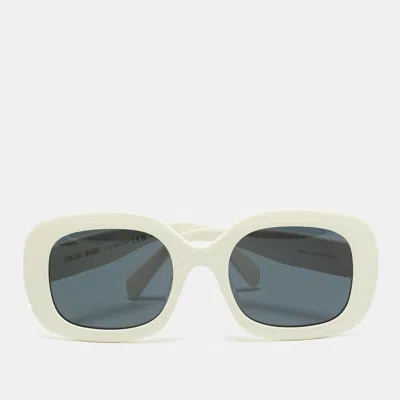 Pre-owned Celine Off White/black Cl40262u Triomphe Square Sunglasses