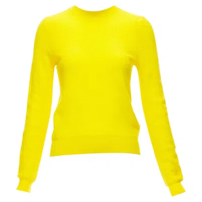 Pre-owned Celine Old  Phoebe Philo 100% Wool Sunshine Yellow Crew Neck Sweater S