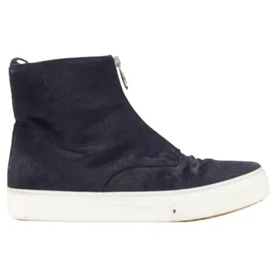 Pre-owned Celine Old  Phoebe Philo Black Horse Hair O-ring Zipper High Top Sneaker Eu38