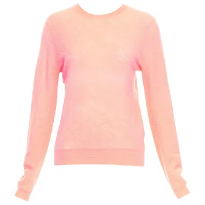 Pre-owned Celine Old  Phoebe Philo Neon Coral Pink Wool Knitted Sweater S In Red