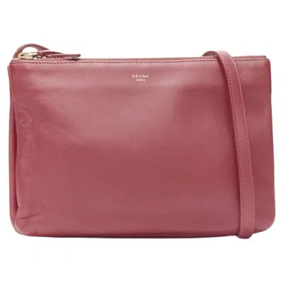 Pre-owned Celine Old  Phoebe Philo Trio Red Gold Zip Triple Snap Pouch Crossbody Bag