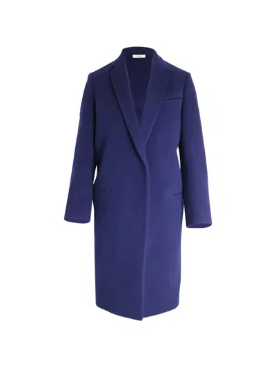 Pre-owned Celine Open-front Wool Coat In Blue