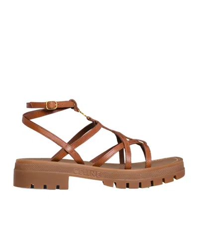 CELINE CELINE - CLEA TRIOMPHE STRAPPY SANDAL IN CALFSKIN - VEGETAL TANNING