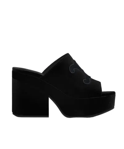 Celine Open-toed High-heeled Sandals In Black