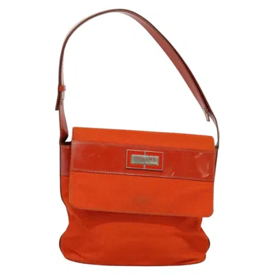 Pre-owned Celine Céline Orange Canvas Shoulder Bag ()
