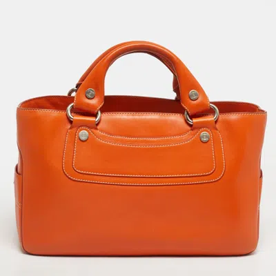 Pre-owned Celine Orange Leather Boogie Tote