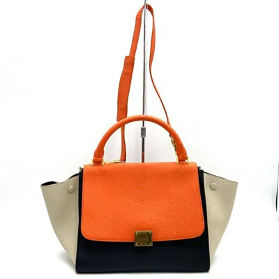 Pre-owned Celine Orange Leather Handbag Shoulder Bag ()