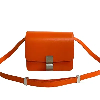 Pre-owned Celine Orange Leather Pochette Shoulder Bag ()