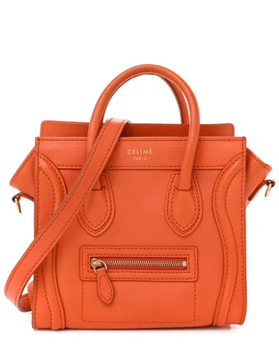 Celine Orange Smooth Leather Micro Luggage Micro Handbag (authentic Pre-loved)
