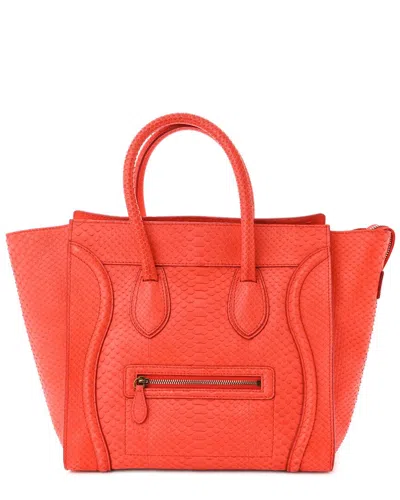 Celine Orange Snakeskin Mini Luggage (authentic Pre-loved)
