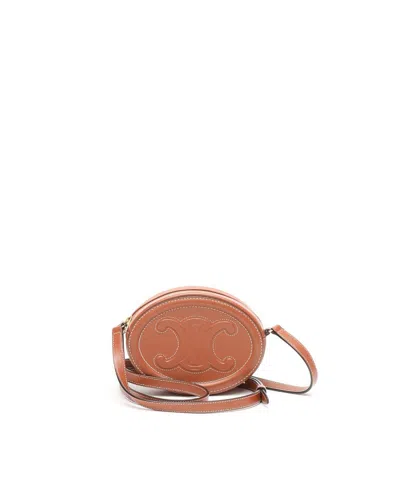 Celine Céline Oval Cuir Triomphe Bag In Brown