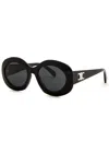 Celine Oval-frame Sunglasses In Black