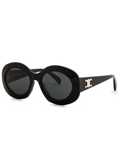 Celine Oval-frame Sunglasses In Black