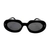 Celine Bold 3 Dots Acetate Oval Sunglasses In Nero/grigio