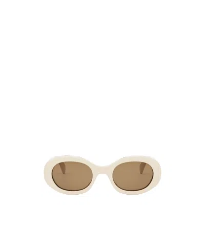 Celine Oval Frame Sunglasses In Nude