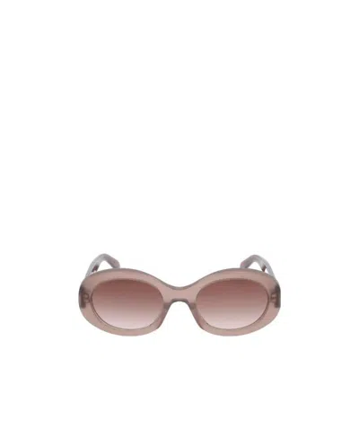 Celine Oval-frame Sunglasses In Nude