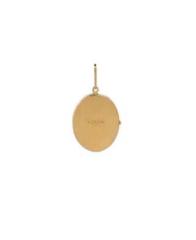 Celine Oval Mirror Commemorative Medallion Pendant In Yellow