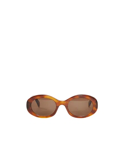Celine Oval Sunglasses In Brown