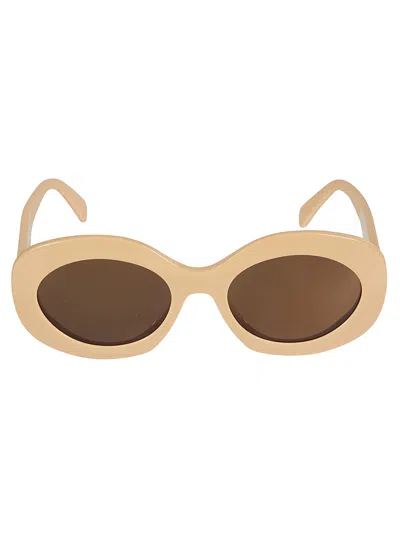 Celine Oval Thick Sunglasses In Neutral