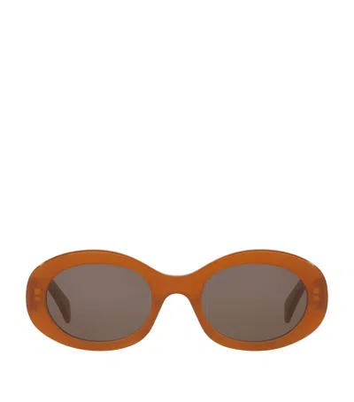 Celine Oval Triomphe Sunglasses In Brown