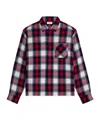 Celine Overshirt In Checked Cashmere In Red