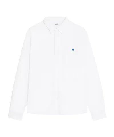 Celine Overshirt In Cotton Denim In White
