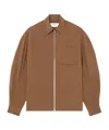 Celine Overshirt In Silk Canvas In Brown
